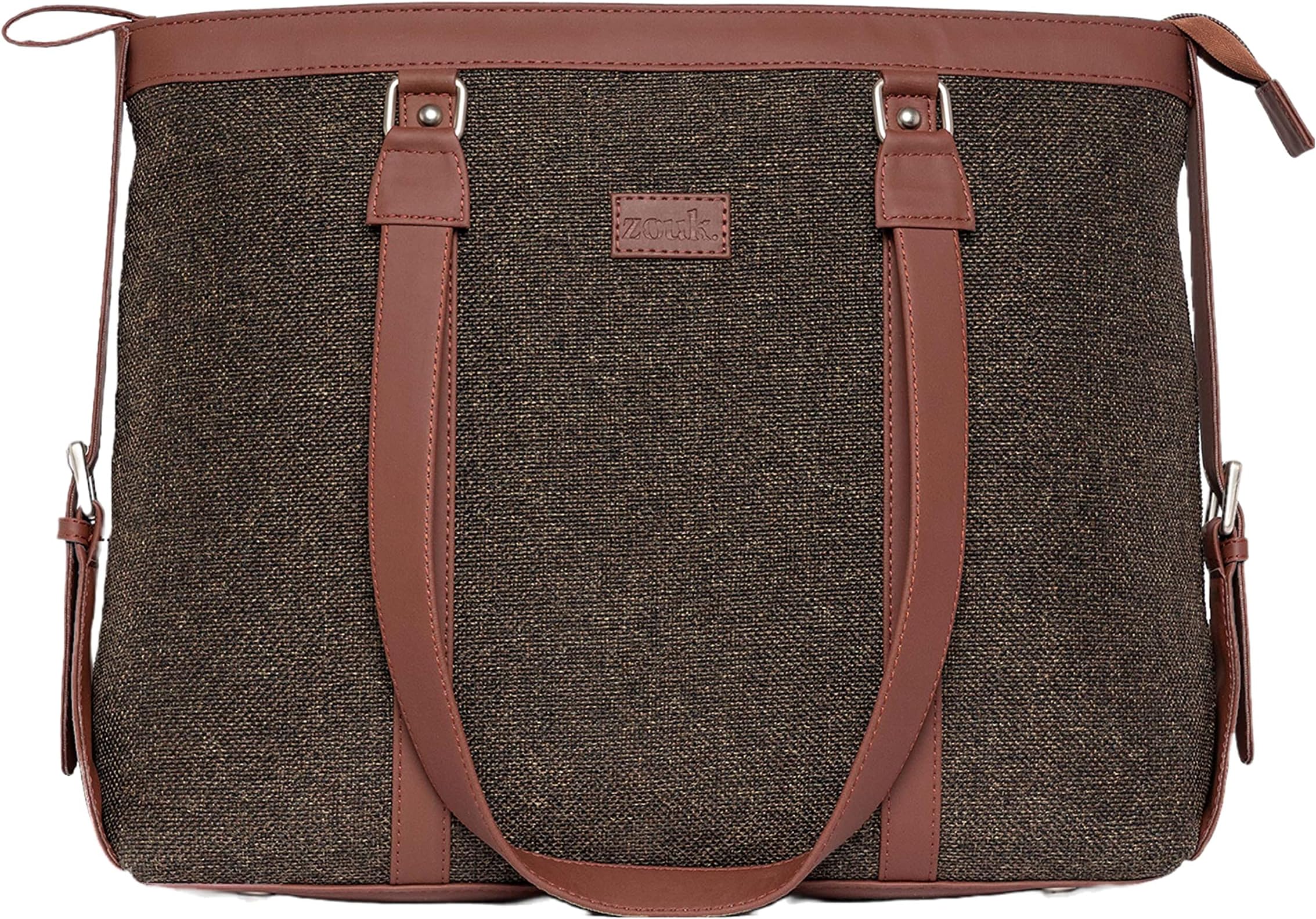 ZOUK Office Bag | Stylish Bags for Office Use | Laptop Bag 15.6 inch | Stylish Tote for Office Use | Purse for Women | Vegan Leather Handbag | Daily & Travel Use |
