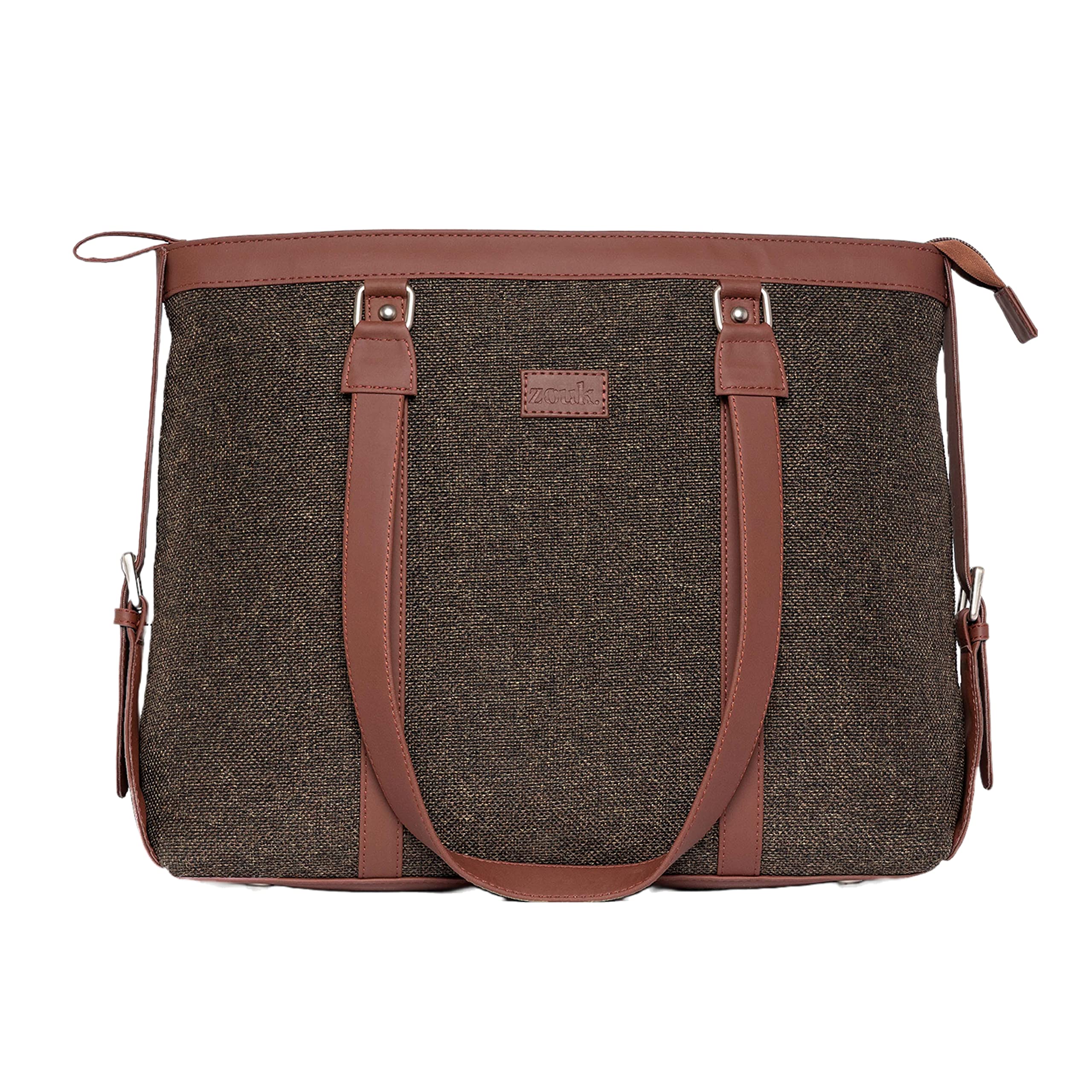 ZOUK Office Bag | Stylish Bags for Office Use | Laptop Bag 15.6 inch | Stylish Tote for Office Use | Purse for Women | Vegan Leather Handbag | Daily & Travel Use |