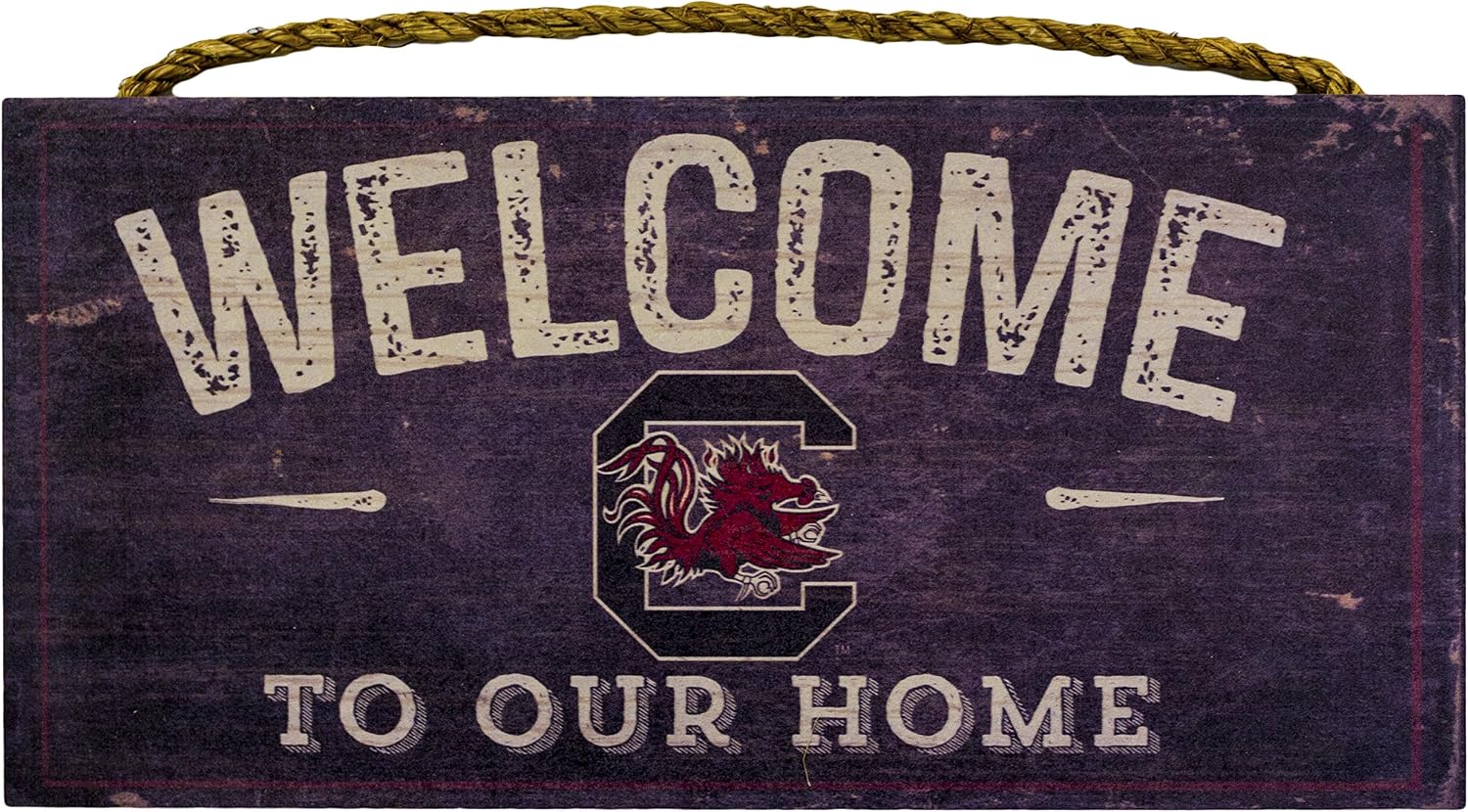 Fan Creations South Carolina Gamecocks 12" x 6" Distressed Welcome to Our Home Wood Sign