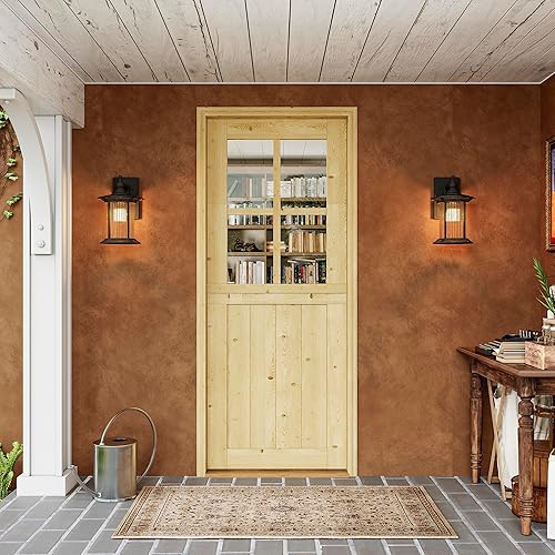 Miniatura 7 de Losa para puerta holandesa para interior y exterior, 32 x 80 pulgadas, universal 4 puertas individuales divididas de vidrio transparente templado,