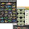 Dinosaur Alphabet Chart and Fun Facts Poster - Laminated 14x19.5 - Educational Charts, Classroom Posters and Decorations, Back to School Supplies, Learning Posters for Preschool, Kindergarten, Elementary, and Virtual Learning