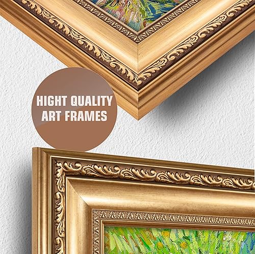 Miniatura 1453 de A&T ARTWORK The Starry Night de Vincent Van Gogh. Tamaño del marco: 36 x 30 pulgadas, tamaño de la imagen: 30 x 24 pulgadas, reproducciones clásicas