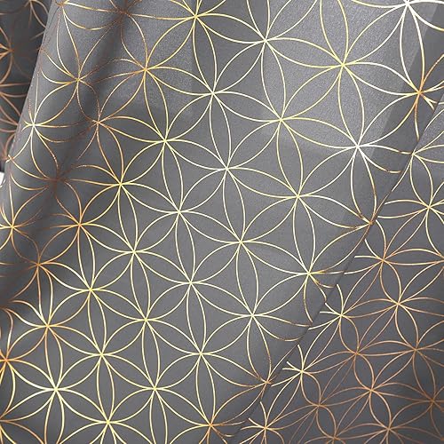 Taisier Home Exclusive Gold Linen Grommet Curtains, Unique Metallic Moroccan Til