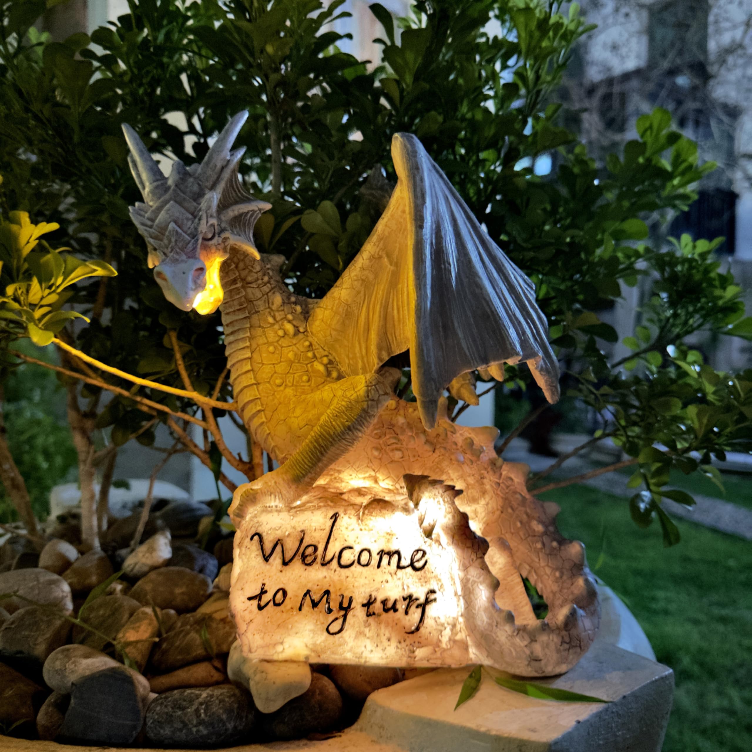 Amazon.com : Jy.Cozy Garden Large Dragon Statue Solar Powered