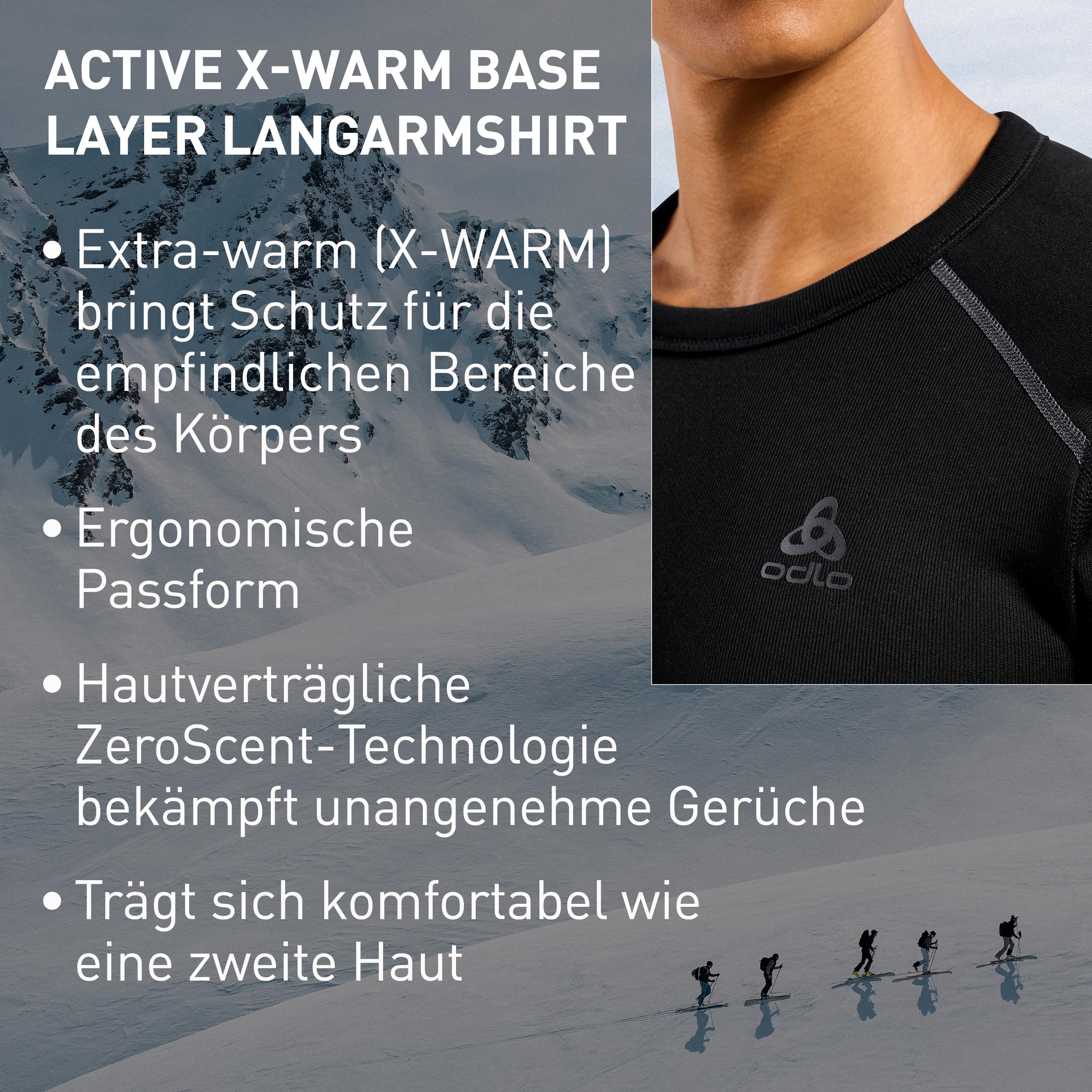 Odlo Herren Active X-warm Langarm Thermoshirt Rundhals Skiunterwäsche 1er Pack