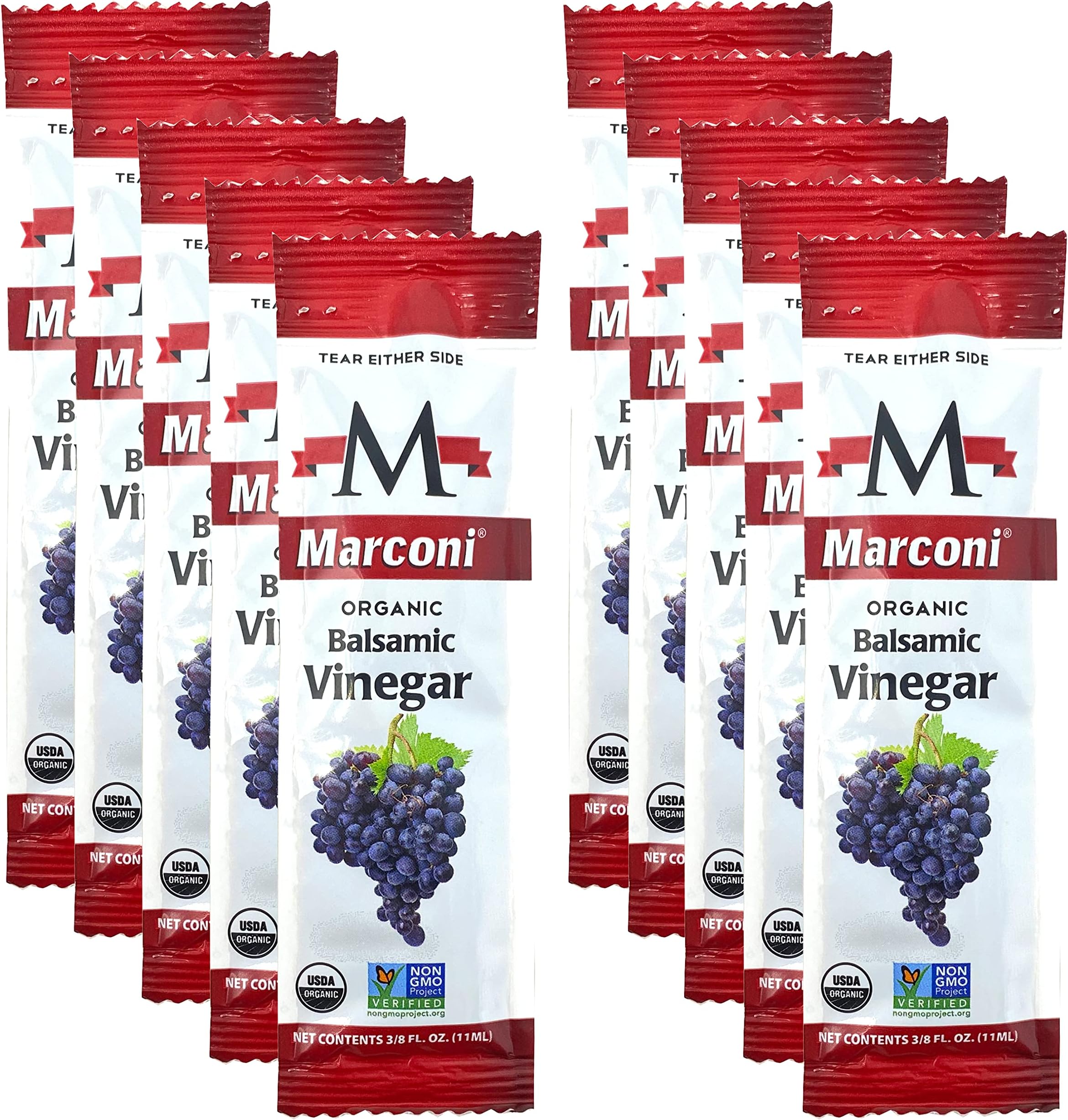 Crait Organic Balsamic Vinegar Packets 10 Pack On the Go Salad Dressing, Balsamic Vinegar Individual Packets, Balsamic Vinegar Portion Control Packs