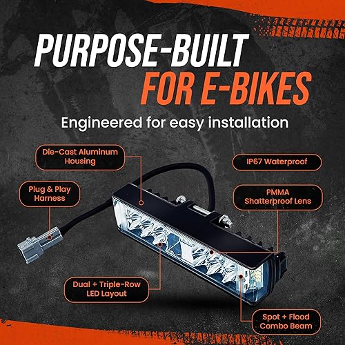 Miniatura 3 de GritShift Kit de faros delanteros para Sur-Ron – 6000 K blanco Spot/Flood Combo Lamp se adapta a SurRon, Segway X260, Talaria MX3 y E-Dirtbikes –