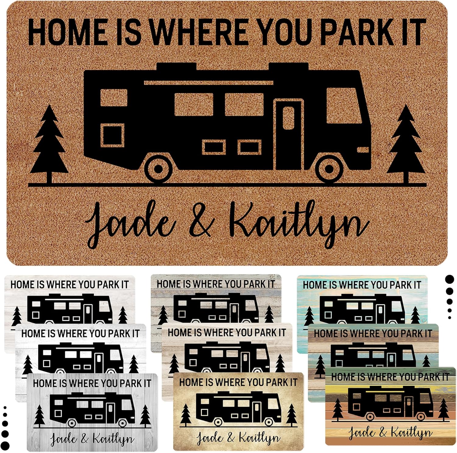 Custom Camping Doormat for Campers with Name, Personalized Rv Mats for Outside for Camping, Custom Rv Door Mat for Your Rv Outside, Personalized Camper Door Mats with Name for Camping