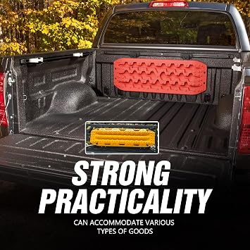 Universal Recovery Board Mounting Brackets for Pickup Trucks, Heavy-Duty Adjustable Steel Traction Board Holder, Compatible with Bed Rail Systems for Off-Road Sand, Snow, Mud Recovery Tracks