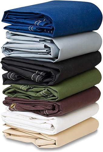 Miniatura 9 de CCS CHICAGO Canvas Canvas para caballo de hierro extra resistente, lona impermeable con ojales inoxidables para uso industrial y comercial, marrón,