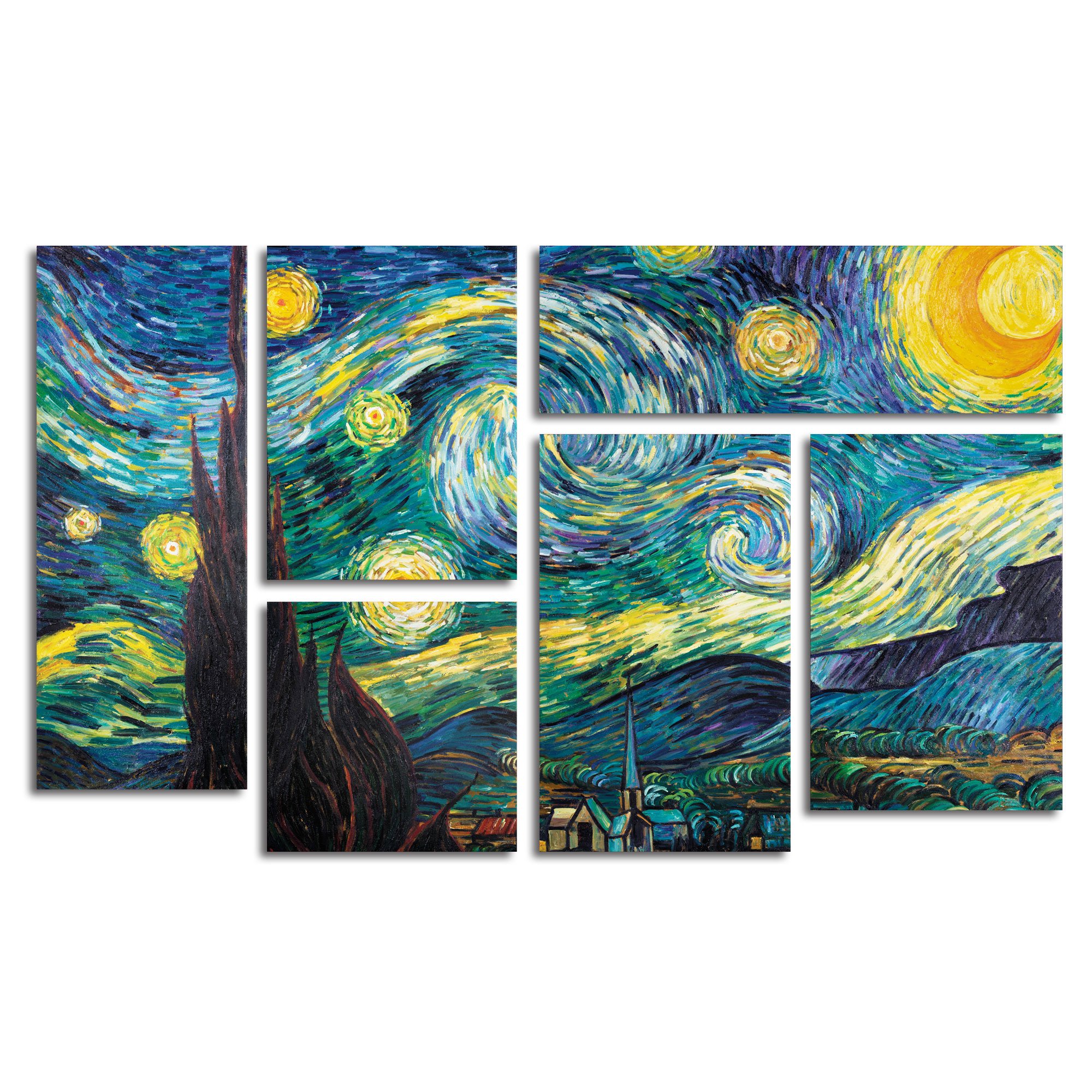 Trademark Fine Art M212-P6-SET Vincent Van Gogh Starry Night 6-Panel Set