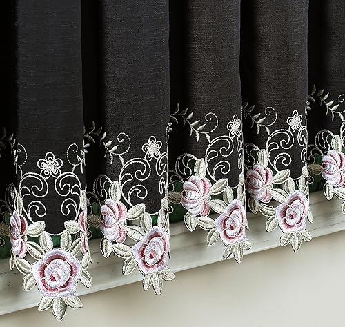 Vista 91 de Today's Curtain Verona - Persiana bordada inversa, 63 pulgadas, color crudo/antiguo