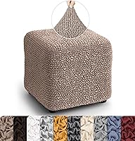 Vista 17 de PAULATO BY GA.I.CO. Funda otomana grande para taburete, funda de tela de poliéster suave, protector elástico de muebles de 1 pieza, colección Mango