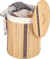 Vista 11 de Cesto rectangular de bambú plegable impermeable con tapa y asas para organizador, ropa, juguetes duraderos contenedor de lavado para fácil transporte