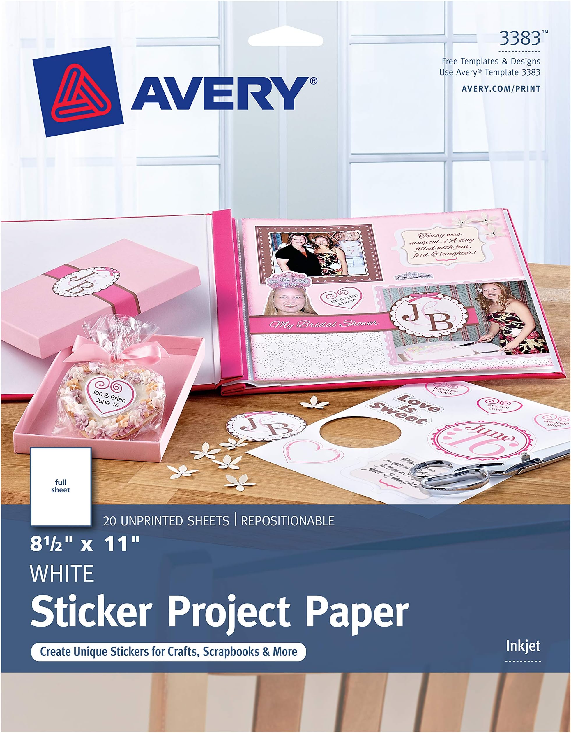 Avery Printable Sticker Paper, 8.5\