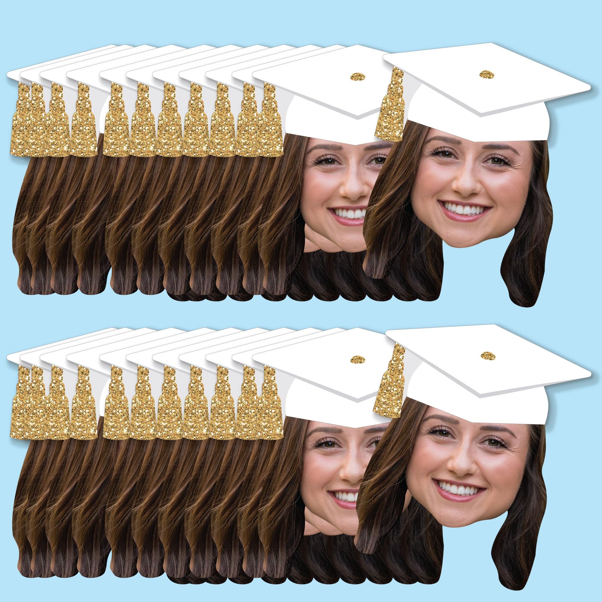 Big Dot Of Happiness Grad Cap Photo Cutout Centerpiece Sticks - Custom Graduation Table Toppers, Set Of 15 - View #12