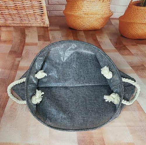 Miniatura 7 de Cesta redonda para ropa sucia, cestas de almacenamiento para guardería, cestas de regalo para el hogar, oficina, decoración del hogar