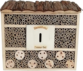 Dehner Natura Nomada Insect Hotel approx. 29.5 x 9.5 x 28.5 cm, Pine, Fir Wood, Bamboo, Plywood, Natural