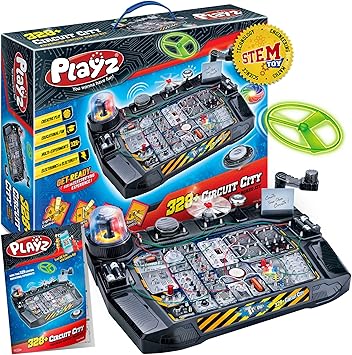 Playz Advanced Electrical Circuit Board Engineering Kit for Kids with 328+ STEM Projects on Electricity, Voltage, Currents, Resistance, & Magnetic Science | Gift for Children Age 8-13+