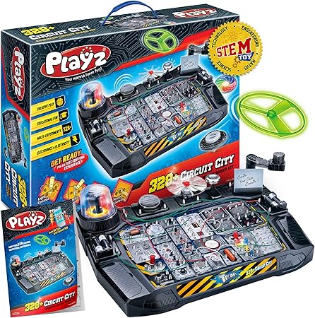 Playz Advanced Electrical Circuit Board Engineering Kit for Kids with 328+ STEM Projects on Electricity, Voltage, Currents, Resistance, & Magnetic Science | Gift for Children Age 8-13+