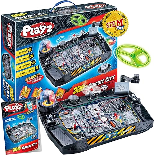 Playz Advanced Electrical Circuit Board Engineering Kit for Kids with 328+ STEM Projects on Electricity, Voltage, Currents, Resistance, & Magnetic Science | Gift for Children Age 8-13+
