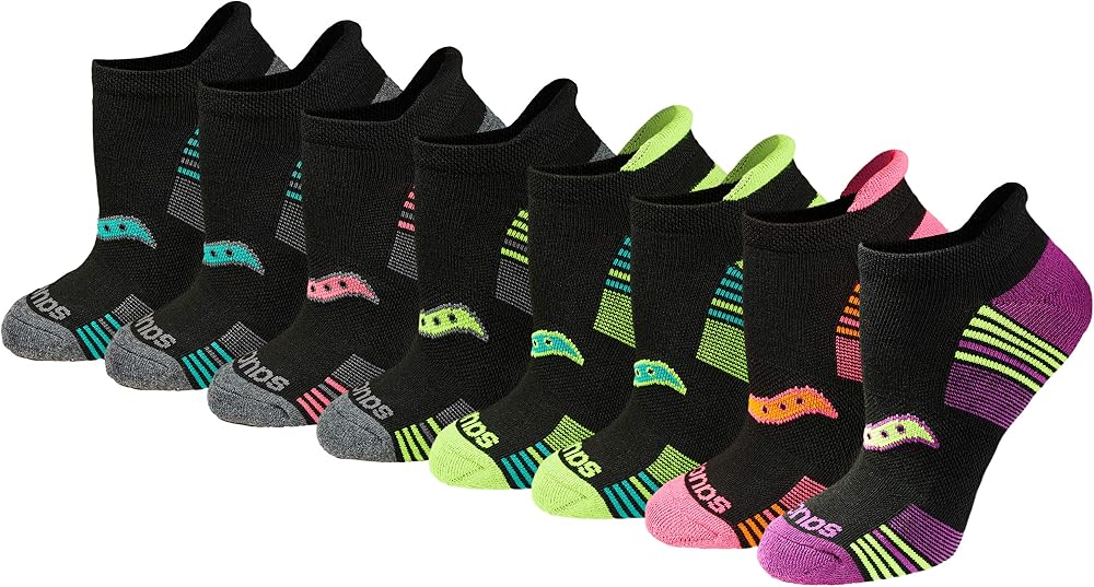 Calcetines deportivos RunDry Performance con lengüeta en el talón para mujer, disponibles en S-L (8, 16, 24 pares)