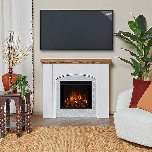 Miniatura 3 de Chimenea eléctrica Anika de 49" en estuco blanco por Real Flame