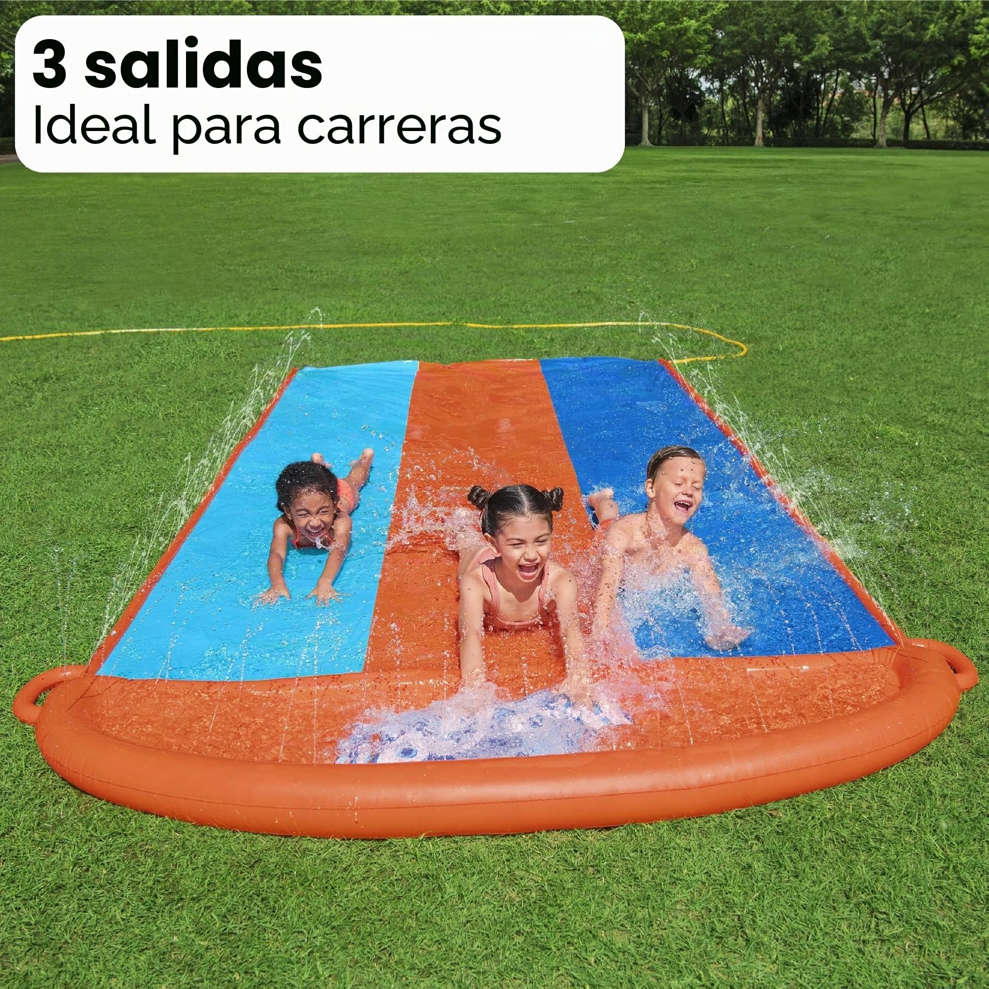 Bestway Wasserrutsche H2OGO Triple tobogán de Agua 488 cm Color, 488 x 207 cm (52329)