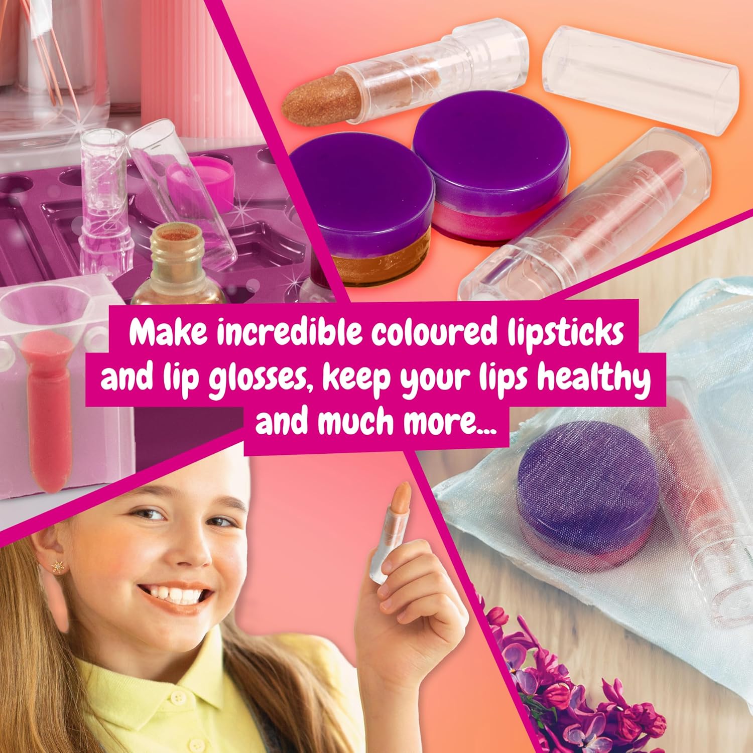 Science4you Lipstick & Lip Gloss Making Kit for Girls – Make Your Own Lip Glosses, Lipsticks & Lip Balm - 7 Beauty Activities for Kids Included, Original Gift for Girls Age 8 9 10 11+