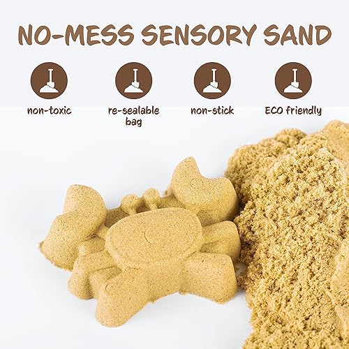 Miniatura 4 de Sensory Sand Tamaño a granel de 8 libras, multicolor con azul, naranja, verde y amarillo, arena de juego sensorial en contenedor