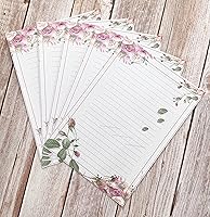 Vista 6 de 50 Writing Stationery Paper, Lined Stationery Paper for Writing Letter, Notes, Invitations, Craft, 5 Different Style (11.7 x 8.26")