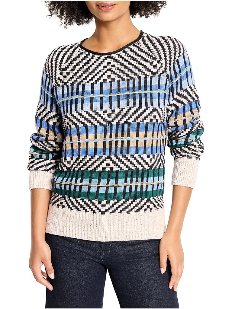 Blue NIC+ZOE Graphic Stripe Sweater