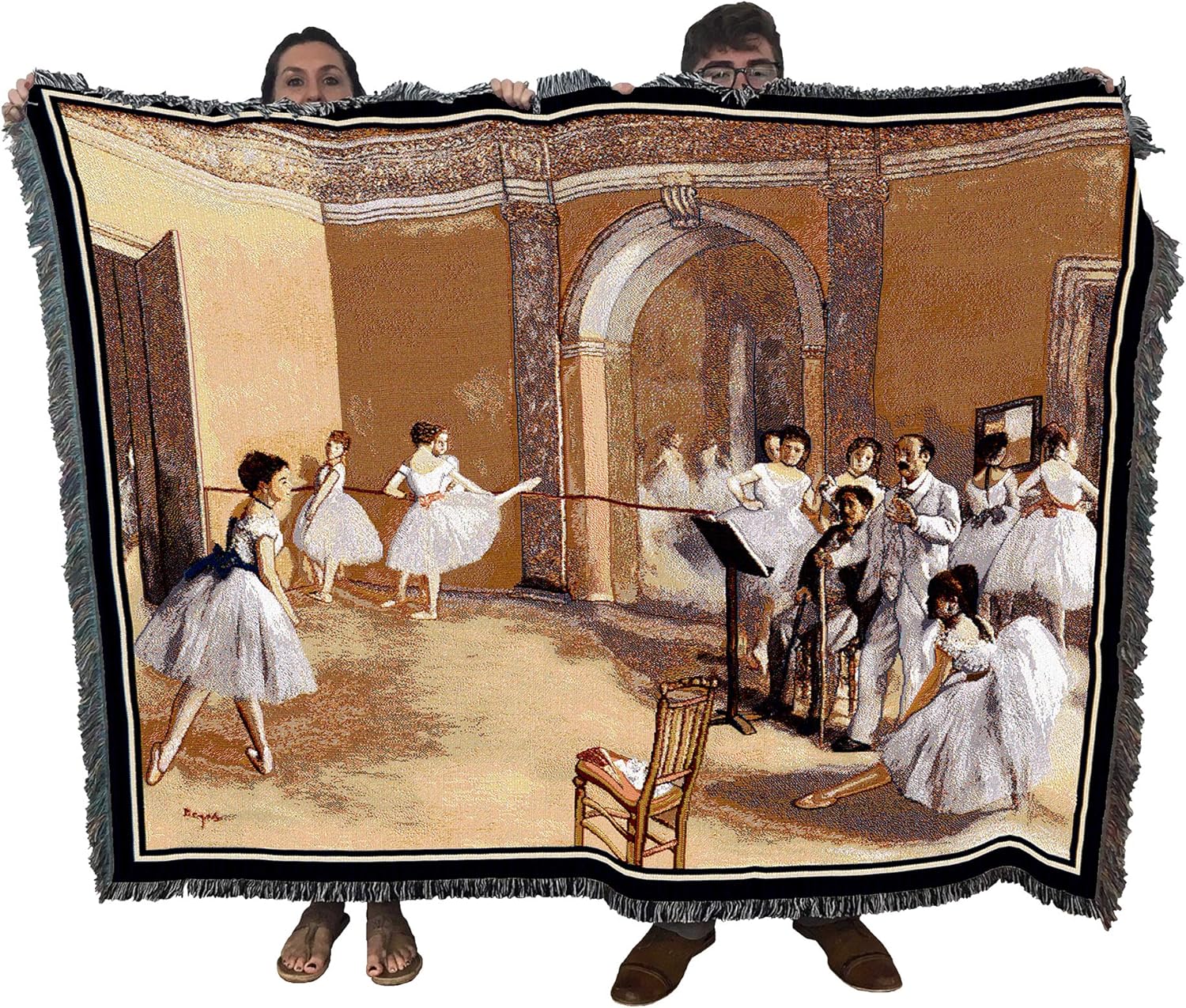 Pure Country Weavers The Foyer of the Opera at Rue Le Peletier Blanket by Edgar Degas - Fine Art Gift Tapestry Throw Woven from Cotton - Made in the USA (72x54)