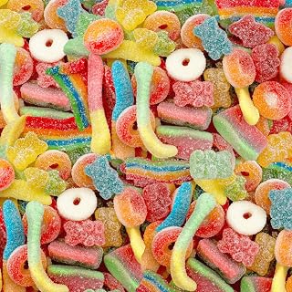 ilike Sour Gummy Candy Mix 2lb Bulk Pack - Chewy Belts, Peach Rings, Watermelon Wedges, Worms, Bears for Easter Buffets & Parties