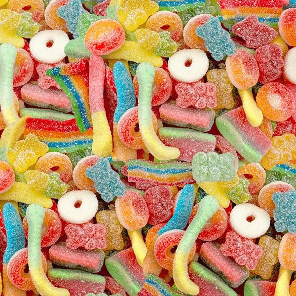 Sour Gummy Candy Mix | 2-Pound Pack | Chewy Gummies for Candy Buffets, Goodie Bags & Dessert Decorating | Belts, Peach R