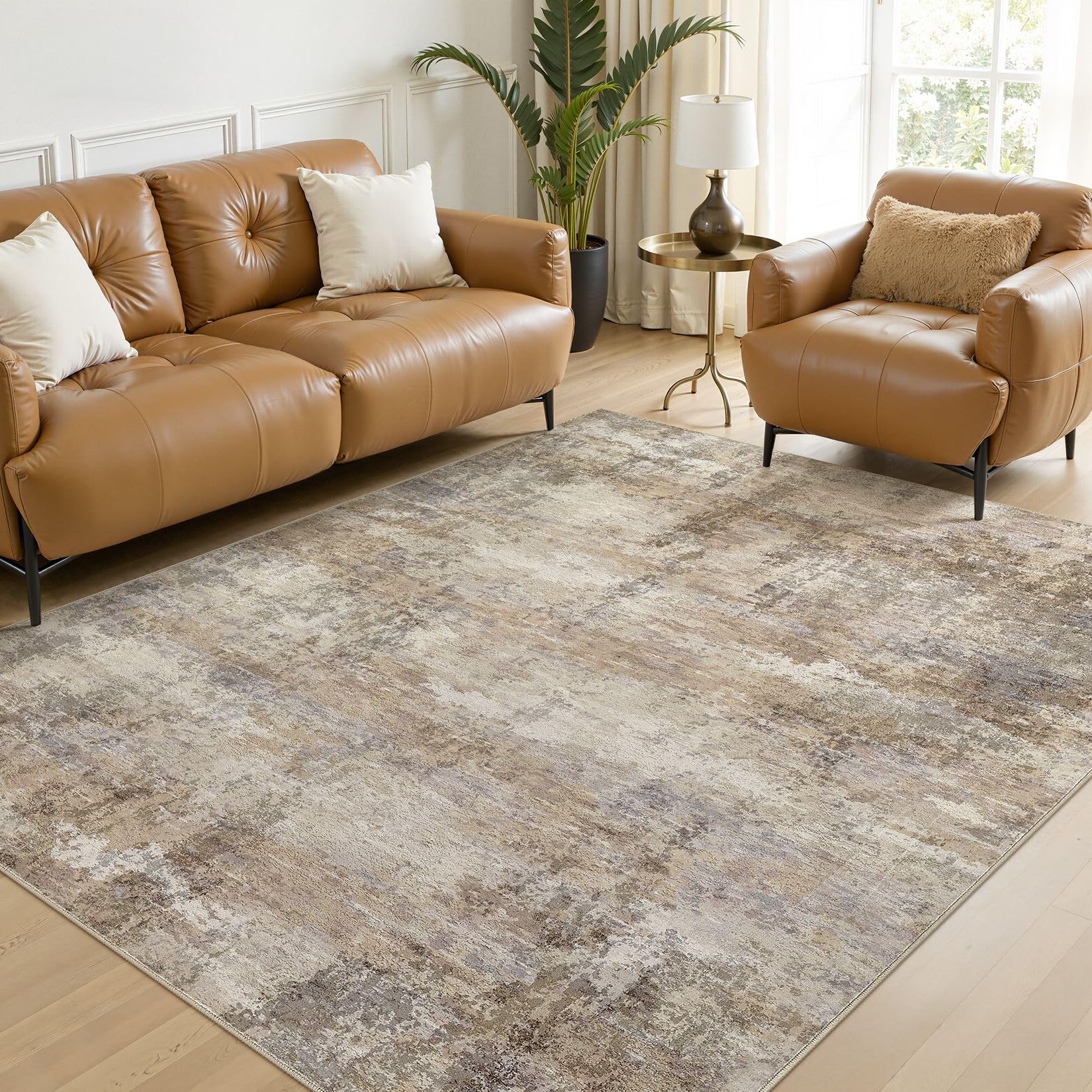 Modern Abstract Washable Area Rug - 5x7