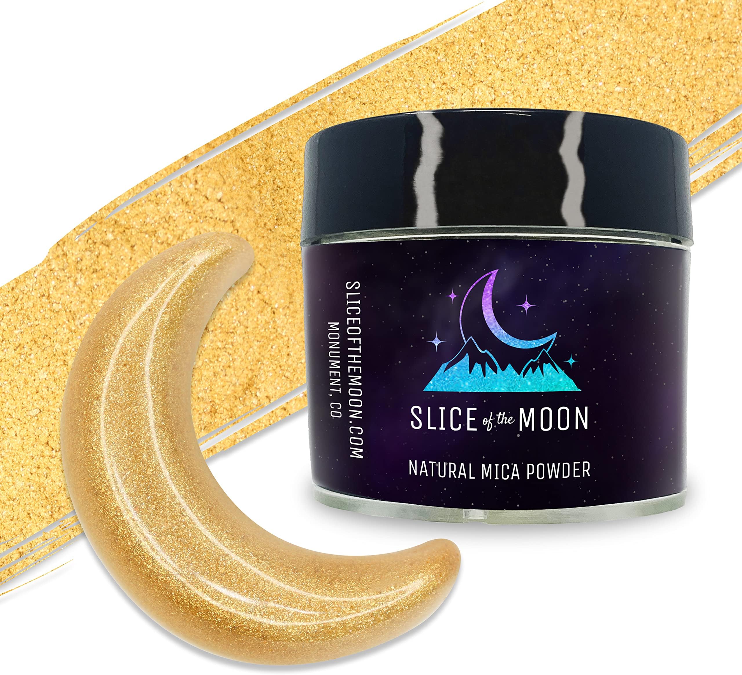 | Flashing Gold Natural Mineral Mica Powder, 0.42oz (12g) | for Personal or Professional Use - Cosmetics, Epoxy Resin Projects, Nail Polish, Soaps, Bath Bombs, and Art Projects