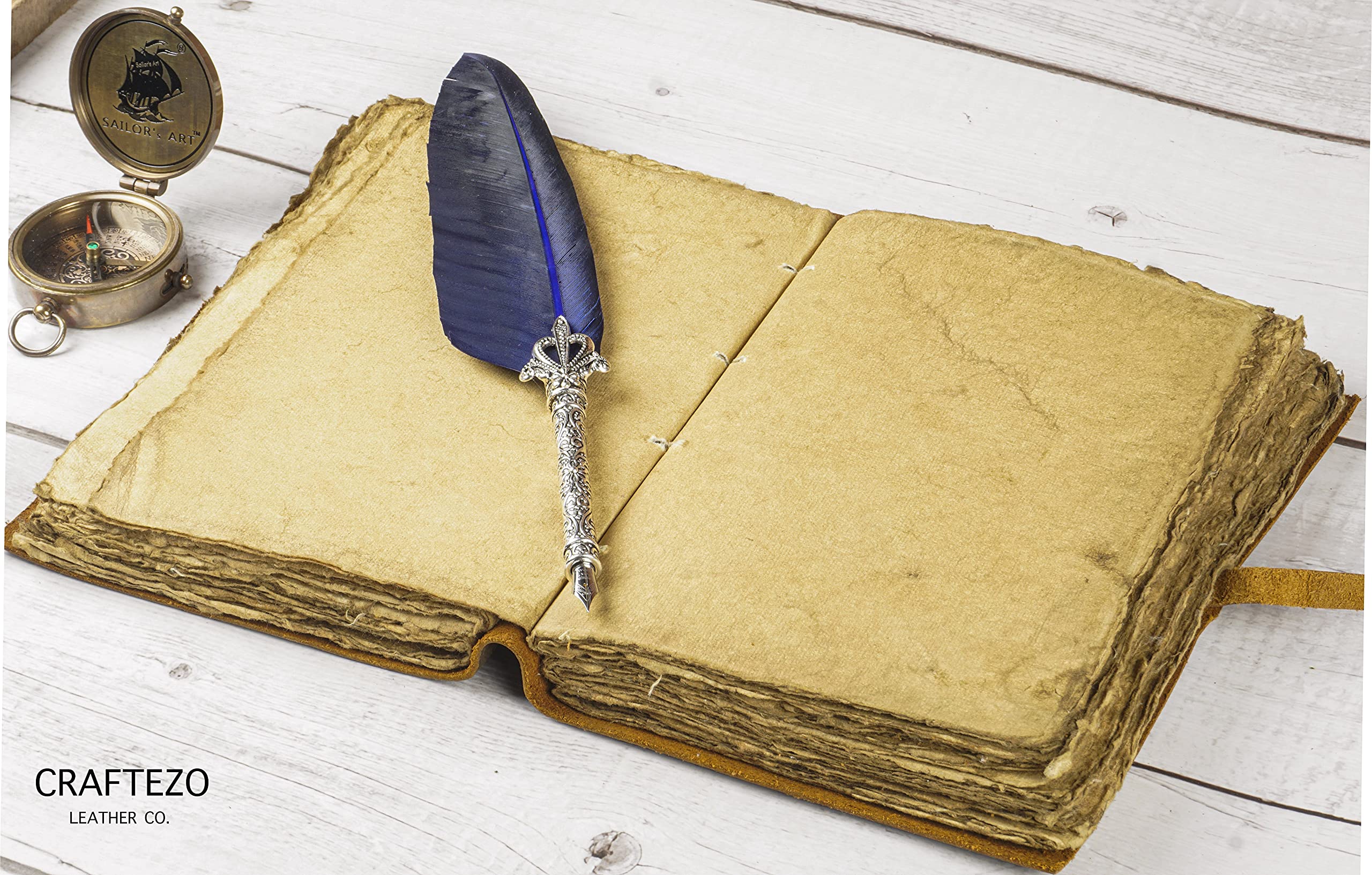 Amazon | Craftezo ヴィンテージレザージャーナル - アンティーク