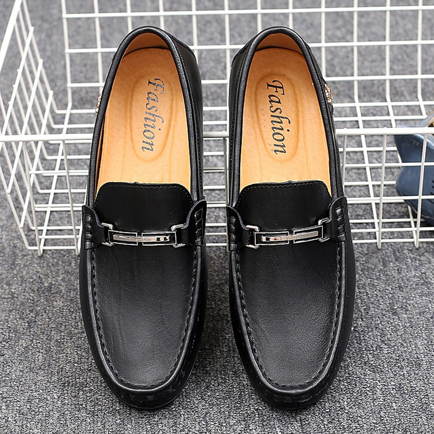 Go Tour Mens Mules Clog Slippers Breathable Punching Leather Slip on Shoes Casual Loafers 11 A-black image 7 of 7 B07NPKKDJ4
