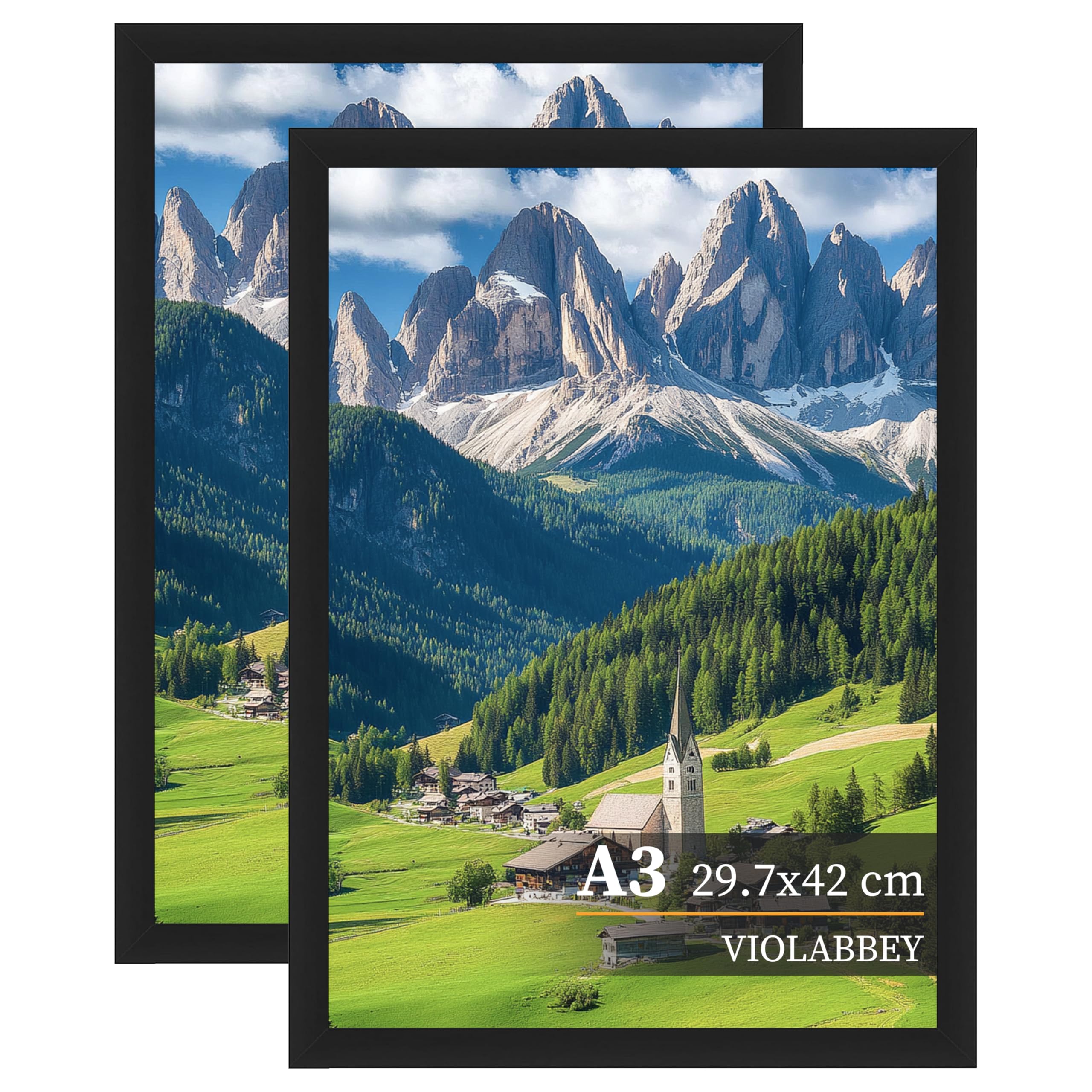 Cadres photo A3 de qualite superieure noirs par lot de 2 VIOLABBEY