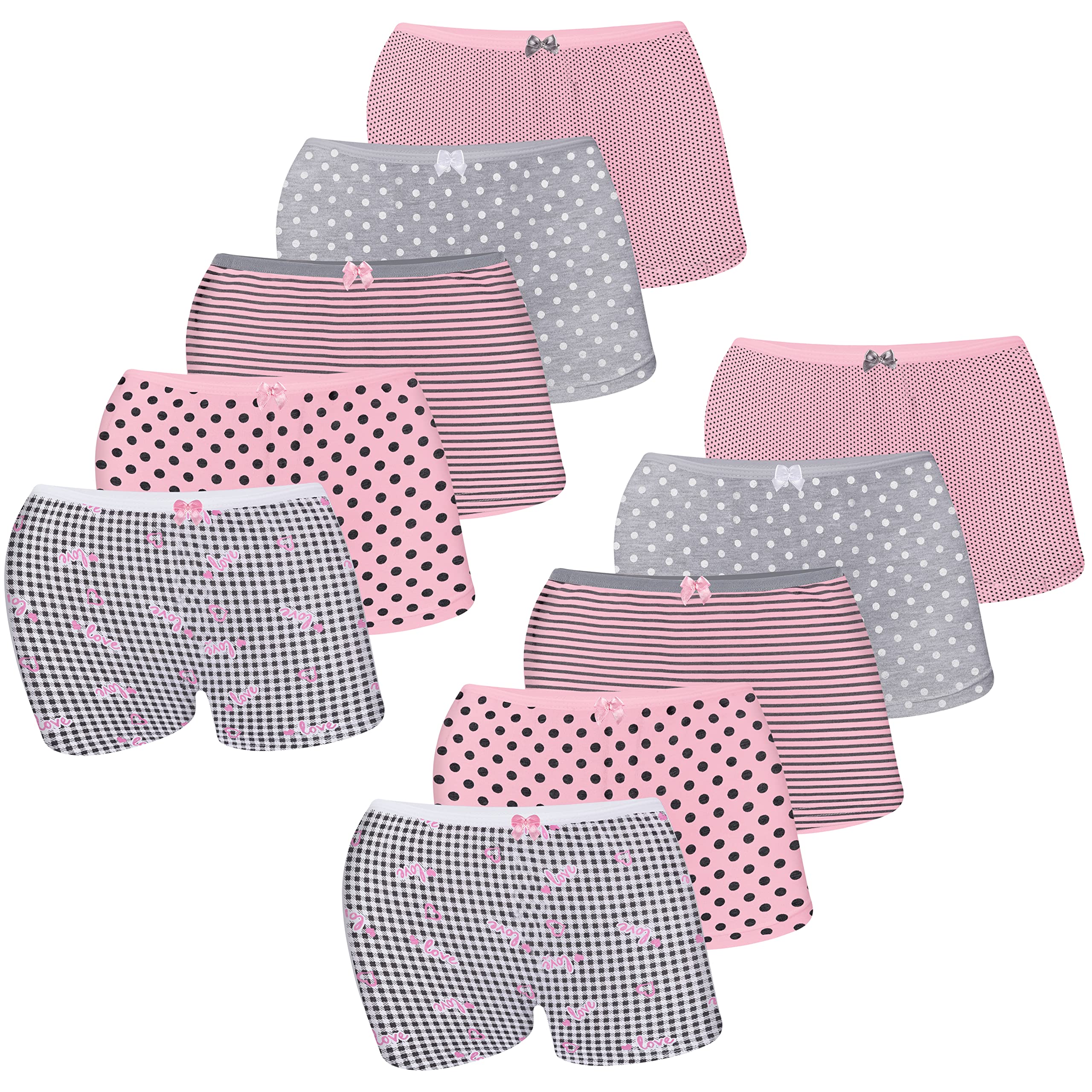 10 Girls Cotton Panties Hipster Briefs Pantys Underwear Kids 2-15 Years