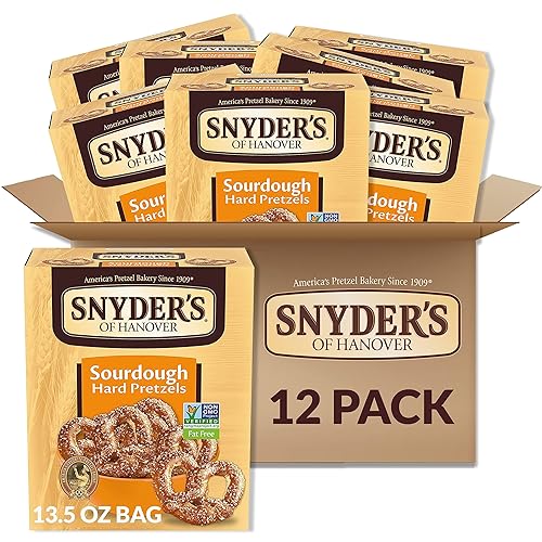 Miniatura 11 de Snyder's of Hanover Pretzels, pretzels duros de masa madre, caja de 13.5 onzas