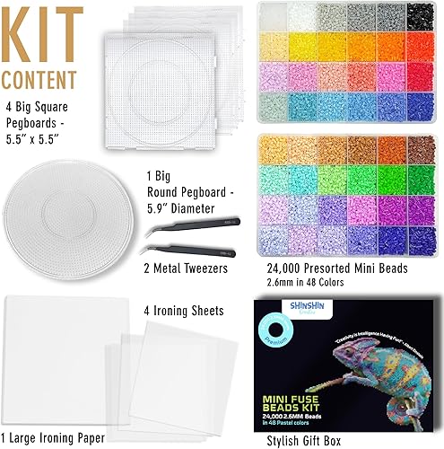 Miniatura 10 de Kit de cuentas fusibles XL, cuentas derretidas para manualidades de niños  Kit de cuentas de hierro para niños - fusibles de cuentas de clavijas,