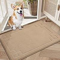 Vista 21 de BEQHAUSE Tapete de Puerta 32" x 48", Tapetes Antideslizantes para Interiores Alfombras de Entrada Lavables de Perfil Bajo Absorbentes y Resistente a