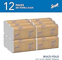 Vista 2 de Toallas de papel multifold universal Scott Professional, a granel (58091), bolsillos de absorción, blancas, toalla de 9.2"x9.4", blanca, comprimida