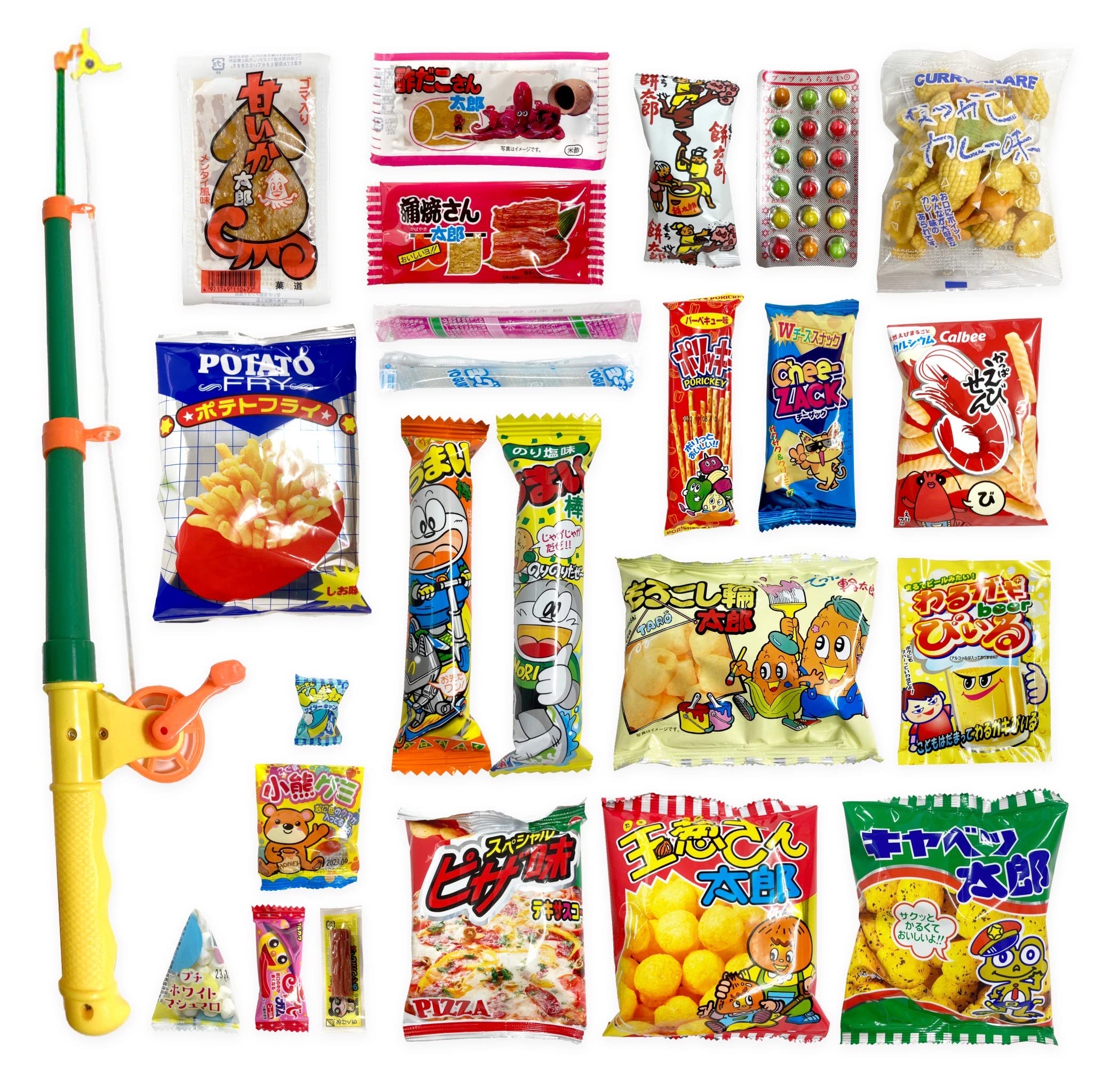 Amazon.co.jp: 駄菓子 25点 つりざおセット お菓子 つりぼり : 食品