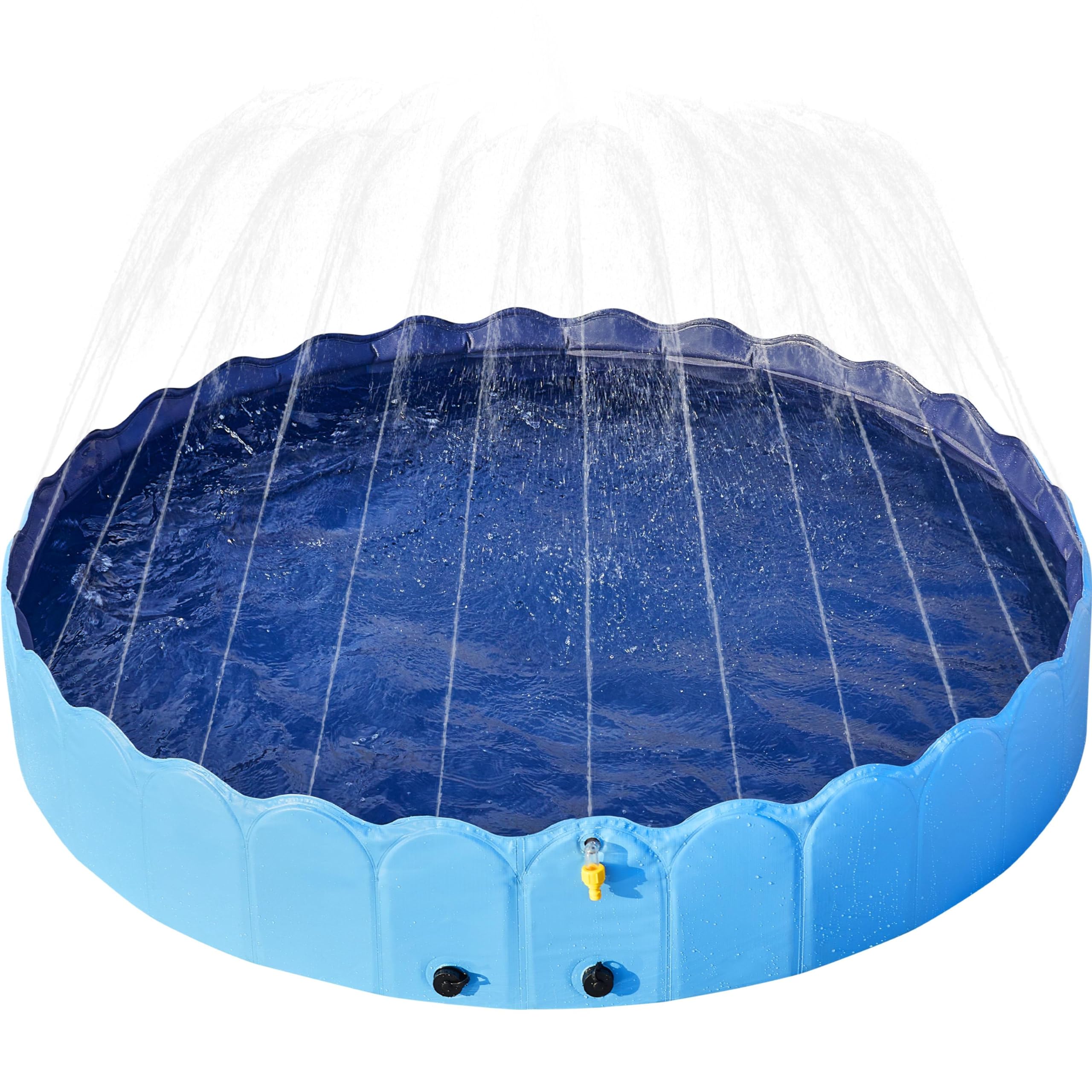 Yaheetech Piscina para Perros Plegable Bañera para el Verano Antideslizante para Interior/Exterior Jardín, Azul XXXL