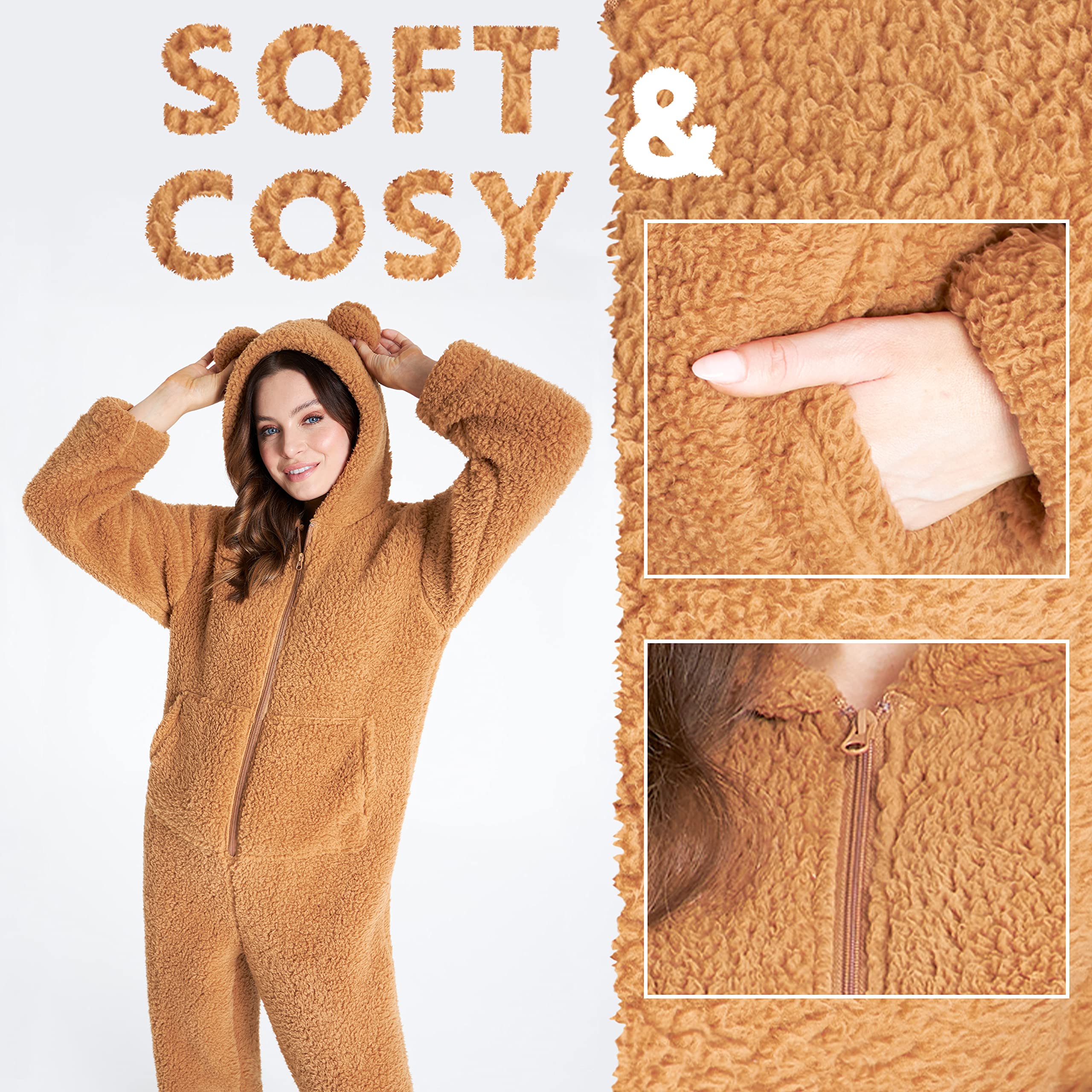 CityComfort Pijama Entero Mujer de Polar Peluche S-XL