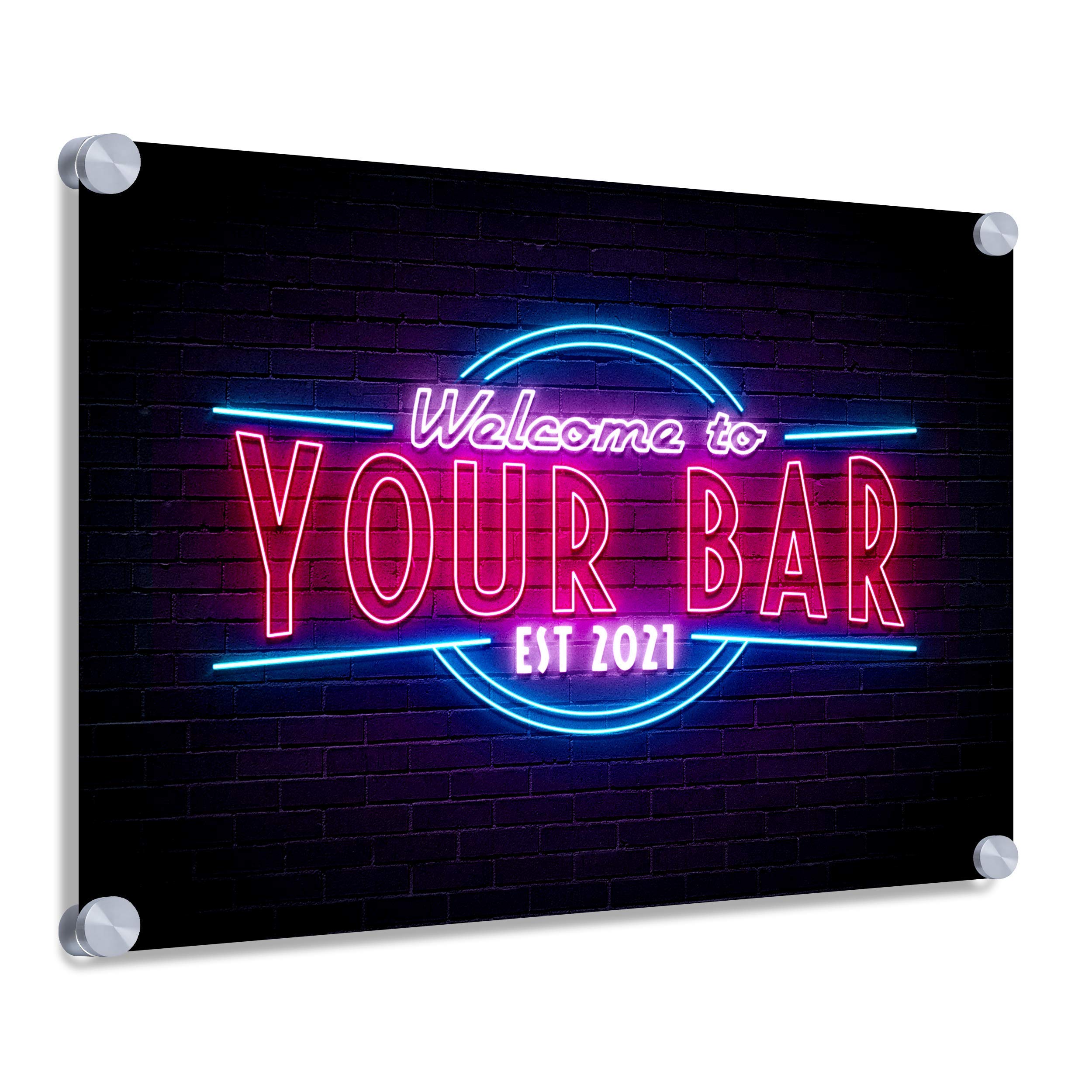 Neon Style Bar Sign Personalised Metal Retro Bar sign indoor and outdoor