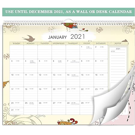 Wall Calendar 2020 2021 By Smartpanda Monthly Desk Calendar From July 2020 Through December 2021 One Month To View 33cm X 43cm Amazon Co Uk Office Products